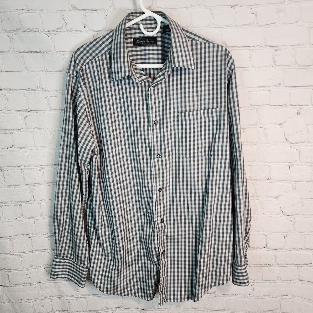 Men's Kenneth Roberts Platinum longsleeve button-down shirt, size Large